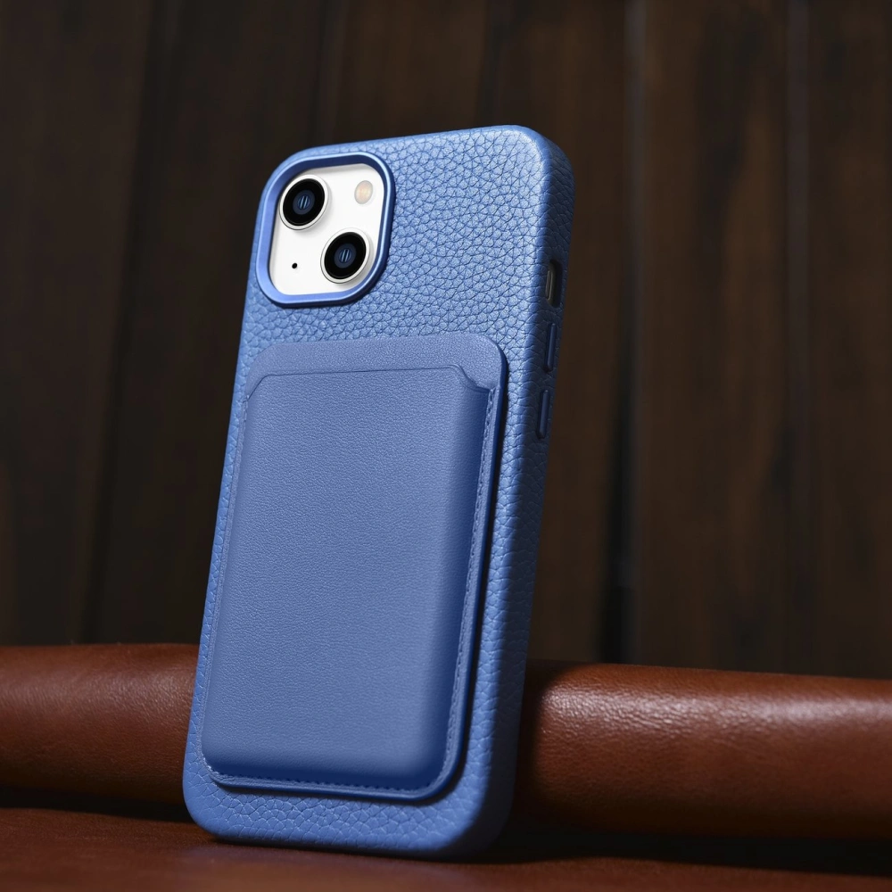 Hurtownia GSM - Case iCarer Litchi Premium Leather MagSafe Apple iPhone 14 hellblau - ICR363 - {ean13} - Hurt