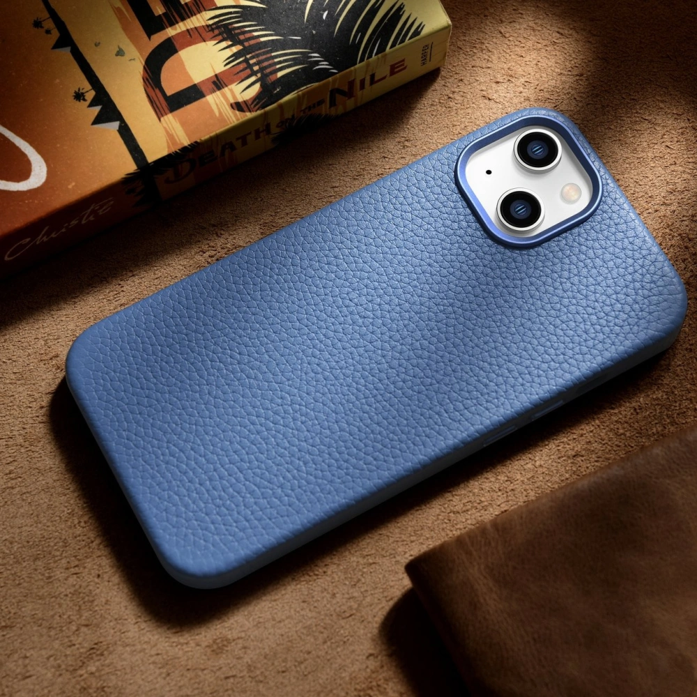 Hurtownia GSM - Case iCarer Litchi Premium Leather MagSafe Apple iPhone 14 hellblau - ICR363 - {ean13} - Hurt