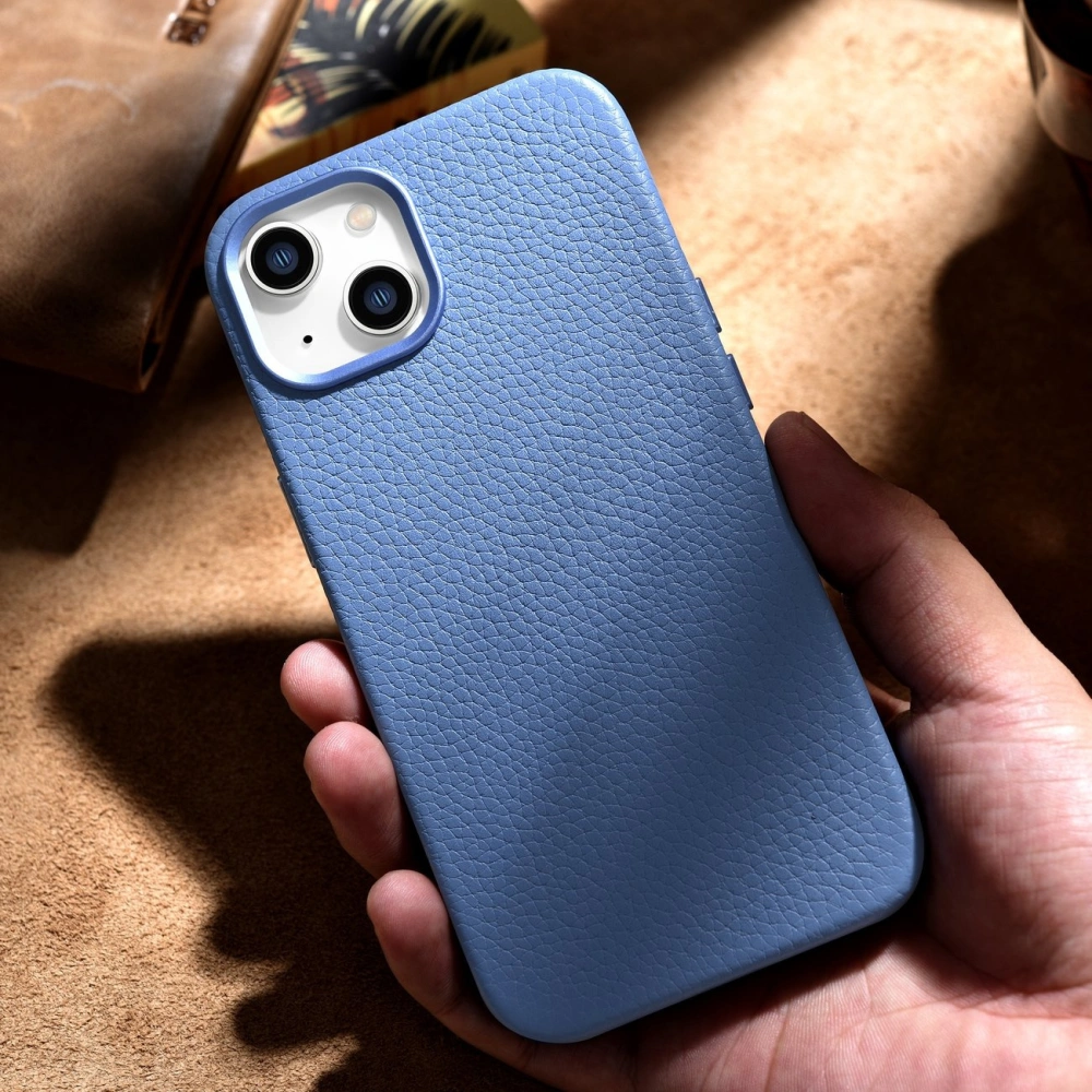 Hurtownia GSM - Case iCarer Litchi Premium Leather MagSafe Apple iPhone 14 hellblau - ICR363 - {ean13} - Hurt