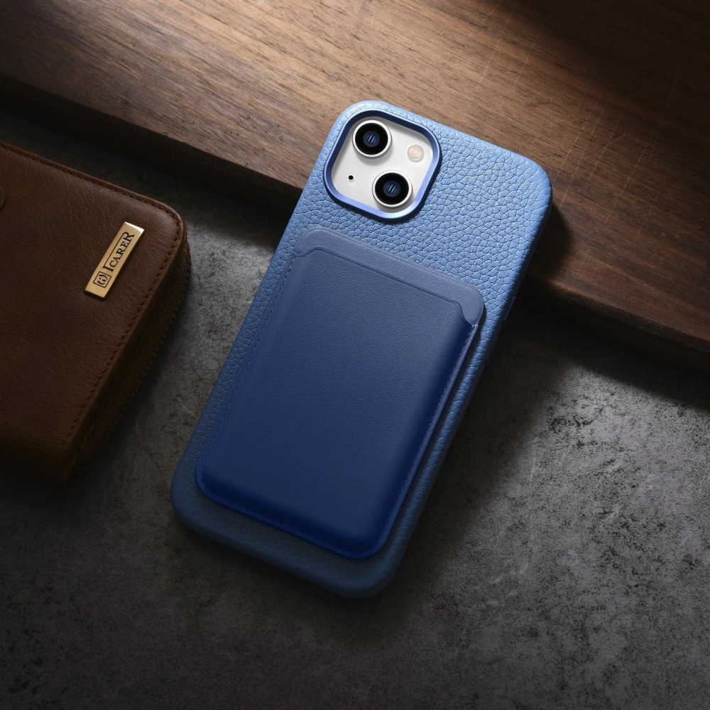 Hurtownia GSM - Case iCarer Litchi Premium Leather MagSafe Apple iPhone 14 hellblau - ICR363 - {ean13} - Hurt