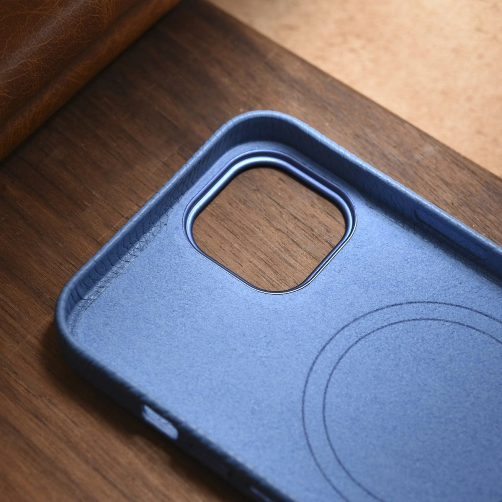 Hurtownia GSM - Case iCarer Litchi Premium Leather MagSafe Apple iPhone 14 hellblau - ICR363 - {ean13} - Hurt