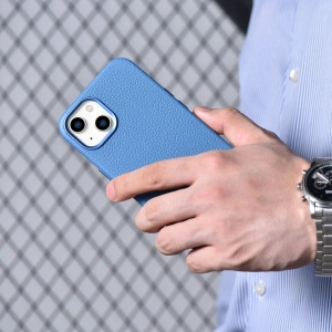 Hurtownia GSM - Etui iCarer Litchi Premium Leather MagSafe Apple iPhone 14 jasnoniebieski - ICR363 - {ean13} - Hurt