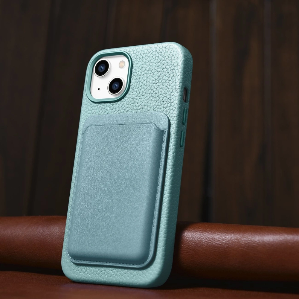 Hurtownia GSM - Etui iCarer Litchi Premium Leather MagSafe Apple iPhone 14 verde - ICR364 - {ean13} - Hurt