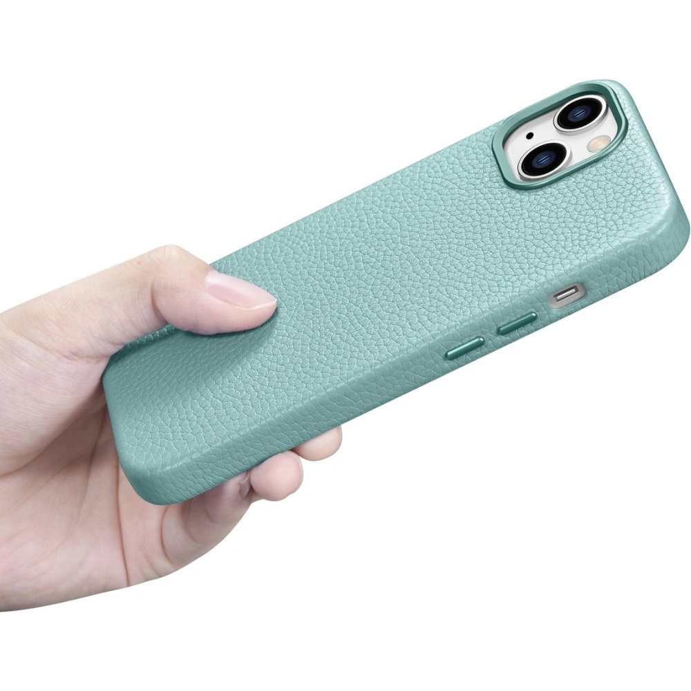 Hurtownia GSM - Etui iCarer Litchi Premium Leather MagSafe Apple iPhone 14 verde - ICR364 - {ean13} - Hurt
