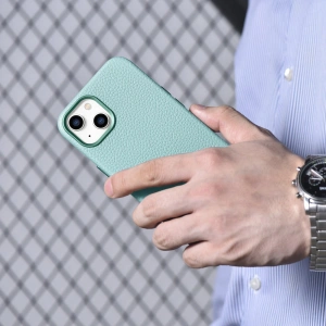 Wholesale iCarer Litchi Premium Leather MagSafe Apple iPhone 14 green - ICR364 - {ean13} - Hurt