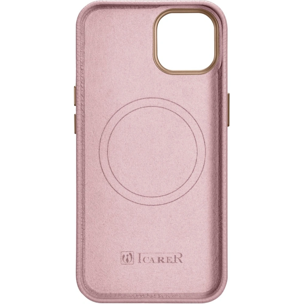Wholesale iCarer Litchi Premium Leather MagSafe Apple iPhone 14 pink - ICR365 - {ean13} - Hurt