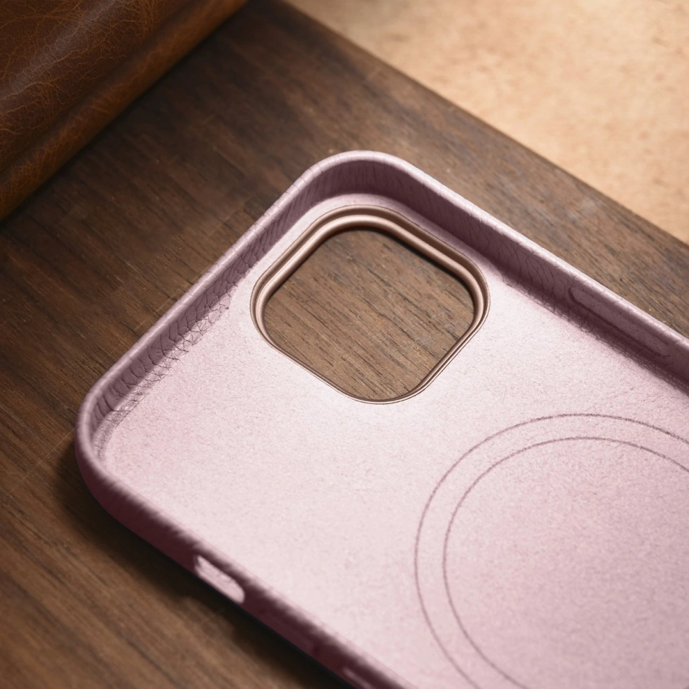 Wholesale iCarer Litchi Premium Leather MagSafe Apple iPhone 14 pink - ICR365 - {ean13} - Hurt
