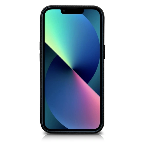 Etui iCarer Litchi Premium Leather MagSafe Apple iPhone 14 Pro czarny