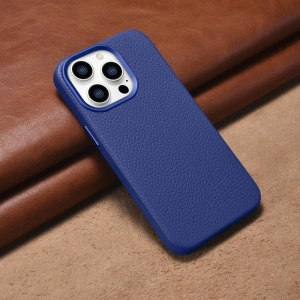 Wholesale iCarer Litchi Premium Leather MagSafe Apple iPhone 14 Pro dark blue - ICR367 - {ean13} - Hurt