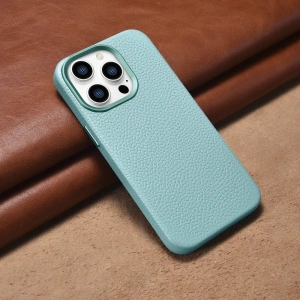 Wholesale iCarer Litchi Premium Leather MagSafe Apple iPhone 14 Pro green - ICR369 - {ean13} - Hurt