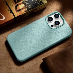 Wholesale iCarer Litchi Premium Leather MagSafe Apple iPhone 14 Pro green - ICR369 - {ean13} - Hurt