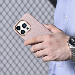 Hurtownia GSM - Etui iCarer Litchi Premium Bőr MagSafe Apple iPhone 14 Pro rózsaszín - ICR370 - {ean13} - Hurt
