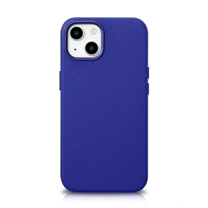 Wholesale iCarer Litchi Premium Leather MagSafe Apple iPhone 14 Plus / 15 Plus dark blue - ICR372 - {ean13} - Hurt