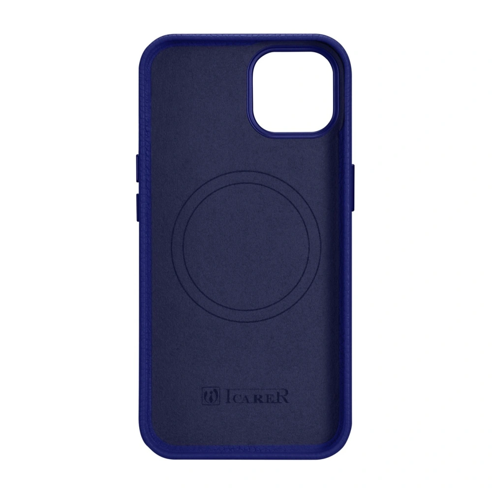 Hurtownia GSM - Etui iCarer Litchi Premium Bőr MagSafe Apple iPhone 14 Plus / 15 Plus sötétkék - ICR372 - {ean13} - Hurt