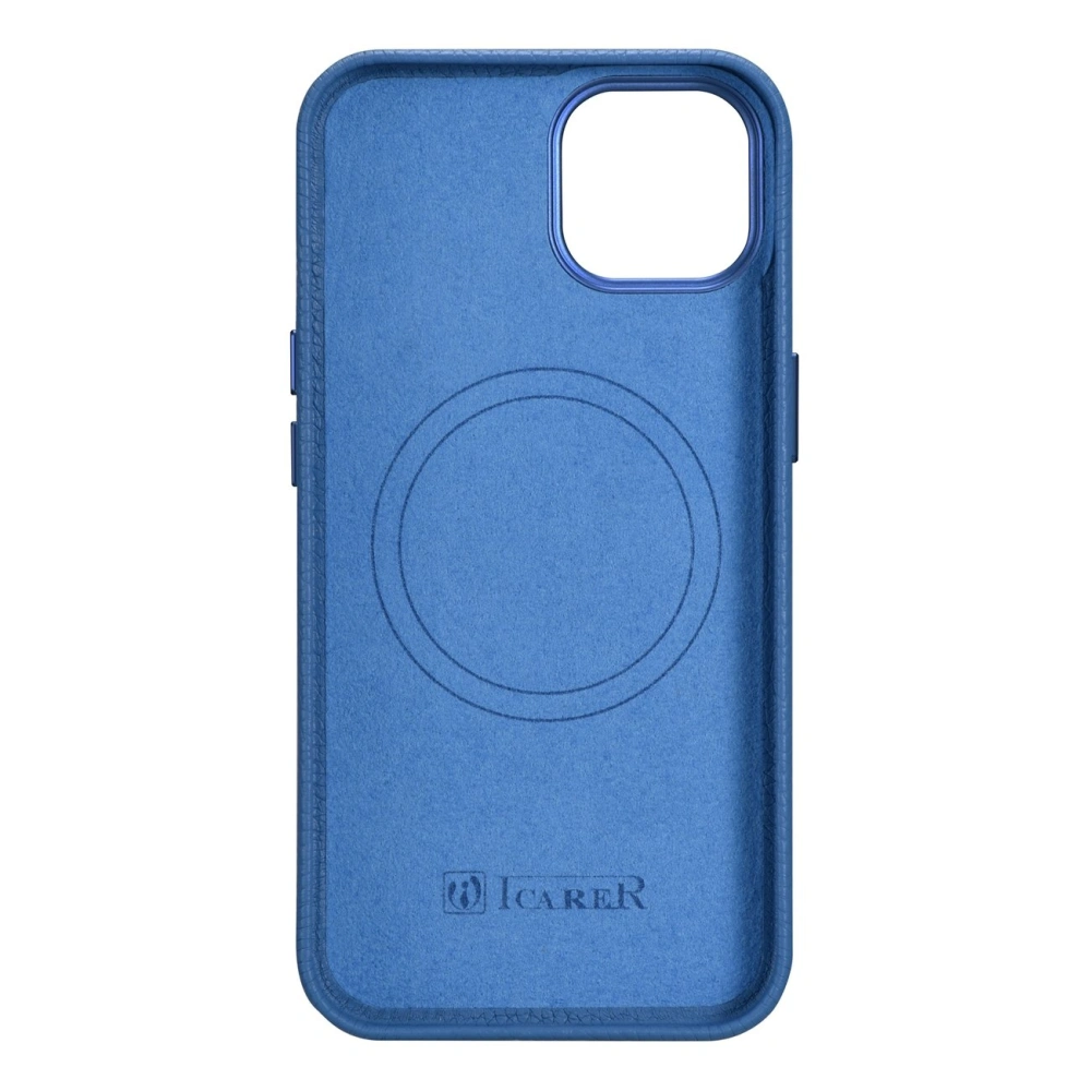 Hurtownia GSM - Etui iCarer Litchi Premium Leather MagSafe Apple iPhone 14 Plus / 15 Plus světle modrá - ICR373 - {ean13} - Hurt