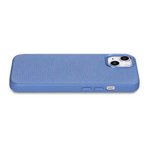 Wholesale iCarer Litchi Premium Leather MagSafe Apple iPhone 14 Plus / 15 Plus light blue - ICR373 - {ean13} - Hurt