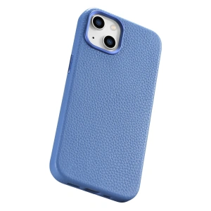 Wholesale iCarer Litchi Premium Leather MagSafe Apple iPhone 14 Plus / 15 Plus light blue - ICR373 - {ean13} - Hurt