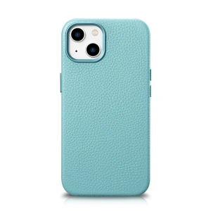 Wholesale iCarer Litchi Premium Leather MagSafe Apple iPhone 14 Plus / 15 Plus green - ICR374 - {ean13} - Hurt