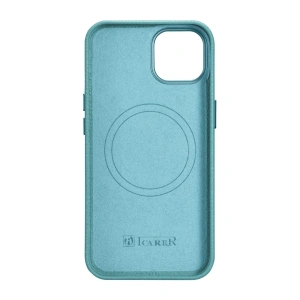 Wholesale iCarer Litchi Premium Leather MagSafe Apple iPhone 14 Plus / 15 Plus green - ICR374 - {ean13} - Hurt