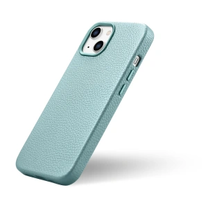 Wholesale iCarer Litchi Premium Leather MagSafe Apple iPhone 14 Plus / 15 Plus green - ICR374 - {ean13} - Hurt