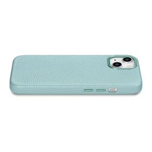 Wholesale iCarer Litchi Premium Leather MagSafe Apple iPhone 14 Plus / 15 Plus green - ICR374 - {ean13} - Hurt