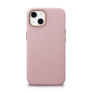 Wholesale iCarer Litchi Premium Leather MagSafe Apple iPhone 14 Plus / 15 Plus pink - ICR375 - {ean13} - Hurt