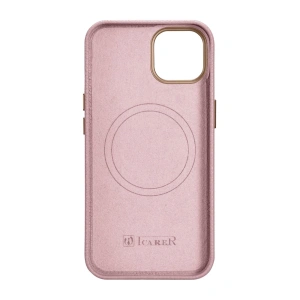 Wholesale iCarer Litchi Premium Leather MagSafe Apple iPhone 14 Plus / 15 Plus pink - ICR375 - {ean13} - Hurt