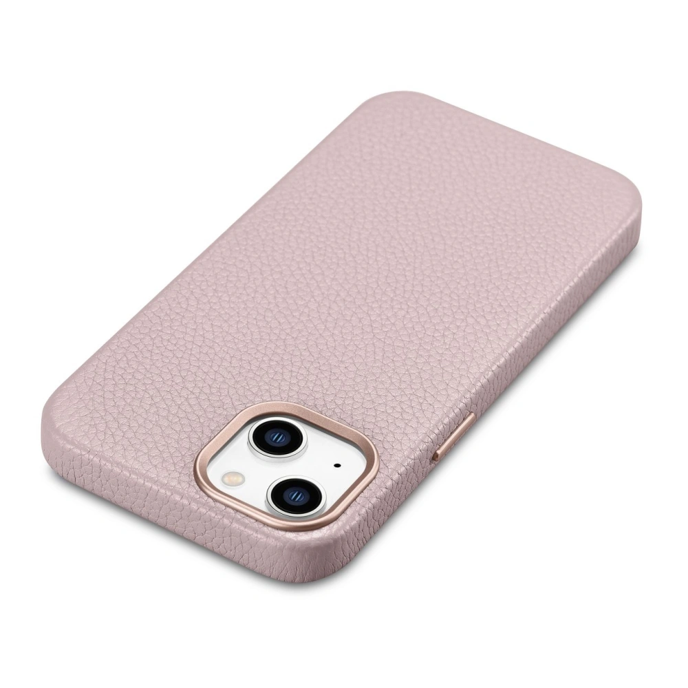 Wholesale iCarer Litchi Premium Leather MagSafe Apple iPhone 14 Plus / 15 Plus pink - ICR375 - {ean13} - Hurt