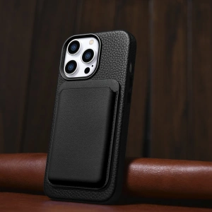 Hurtownia GSM - Etui iCarer Litchi Premium Leather MagSafe Apple iPhone 14 Pro Max czarny - ICR376 - {ean13} - Hurt
