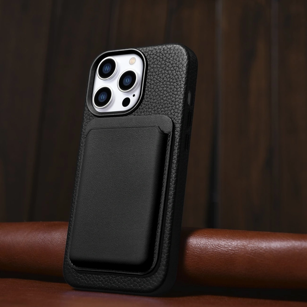 Hurtownia GSM - Etui iCarer Litchi Premium Bőr MagSafe Apple iPhone 14 Pro Max fekete - ICR376 - {ean13} - Hurt