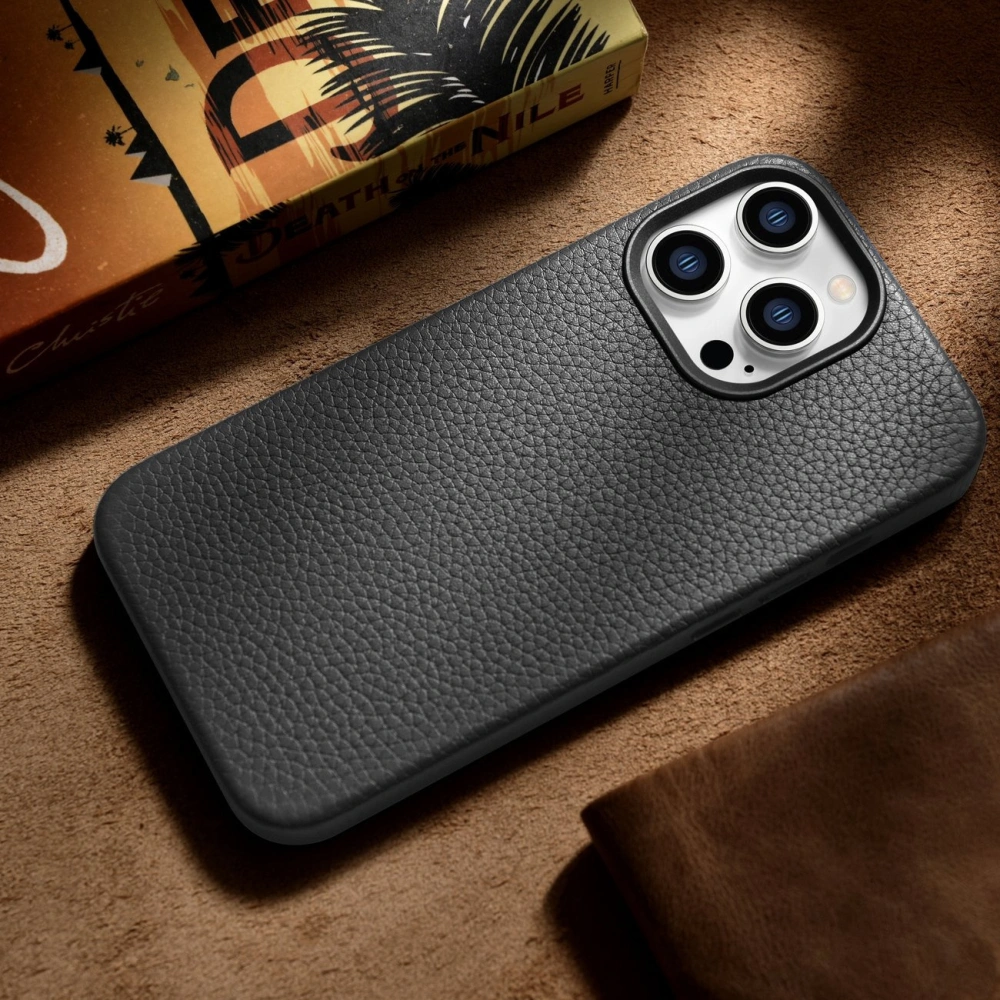 Hurtownia GSM - Case iCarer Litchi Premium Leder MagSafe Apple iPhone 14 Pro Max schwarz - ICR376 - {ean13} - Hurt