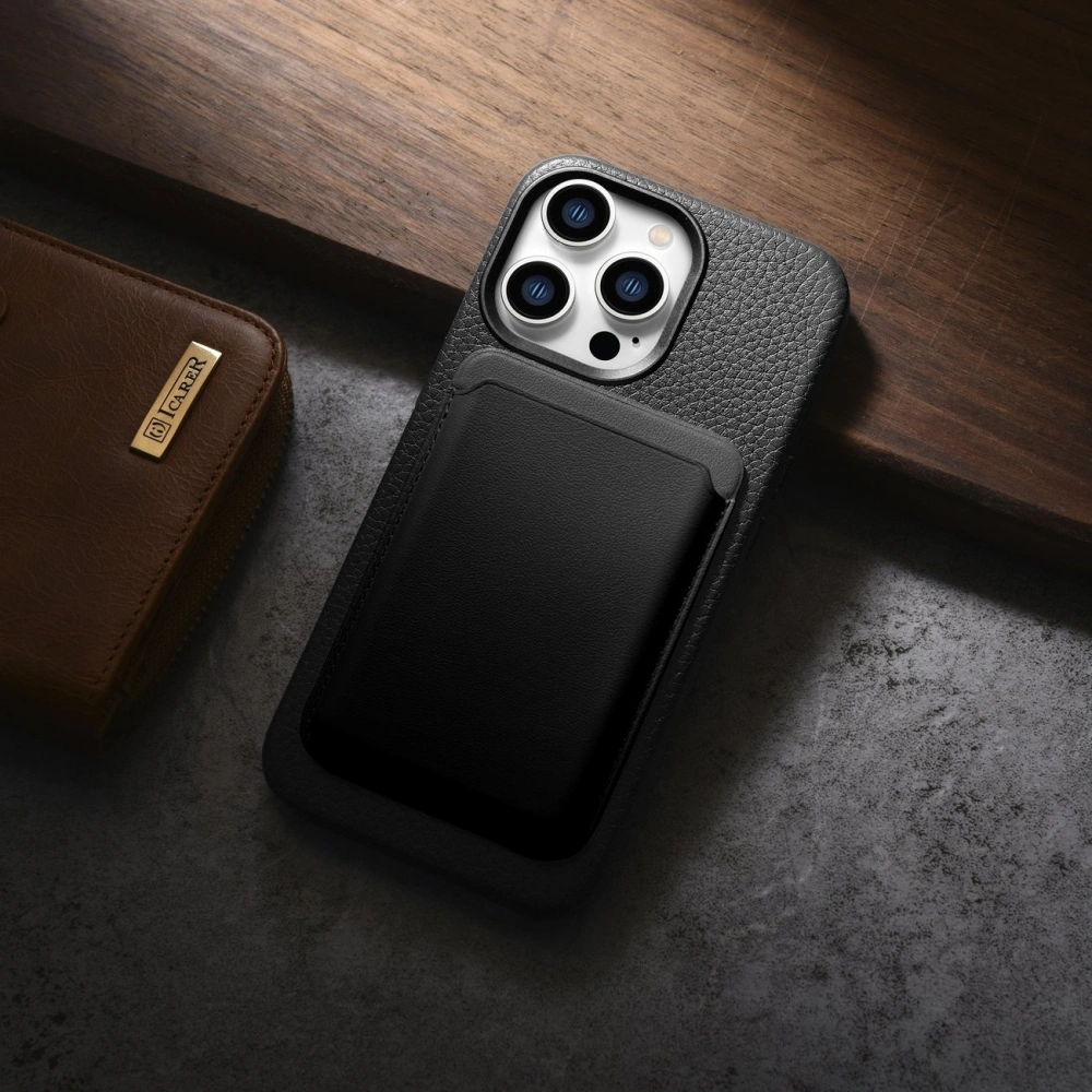 Hurtownia GSM - Case iCarer Litchi Premium Leder MagSafe Apple iPhone 14 Pro Max schwarz - ICR376 - {ean13} - Hurt