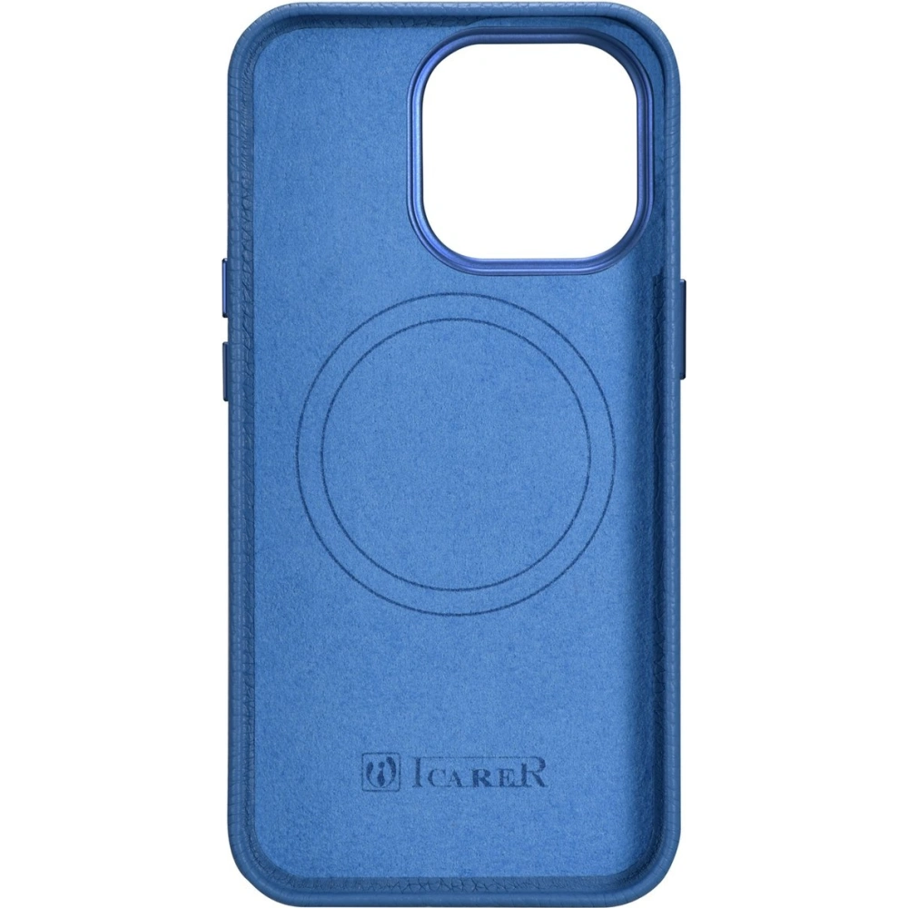 Wholesale iCarer Litchi Premium Leather MagSafe Apple iPhone 14 Pro Max light blue - ICR378 - {ean13} - Hurt