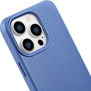 Wholesale iCarer Litchi Premium Leather MagSafe Apple iPhone 14 Pro Max light blue - ICR378 - {ean13} - Hurt