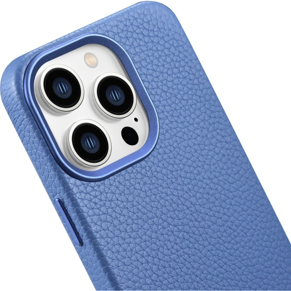 Wholesale iCarer Litchi Premium Leather MagSafe Apple iPhone 14 Pro Max light blue - ICR378 - {ean13} - Hurt