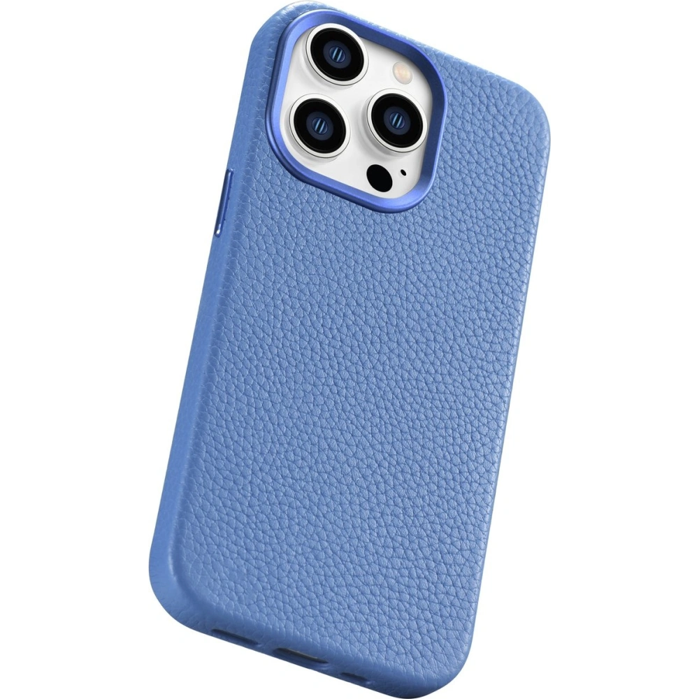 Wholesale iCarer Litchi Premium Leather MagSafe Apple iPhone 14 Pro Max light blue - ICR378 - {ean13} - Hurt