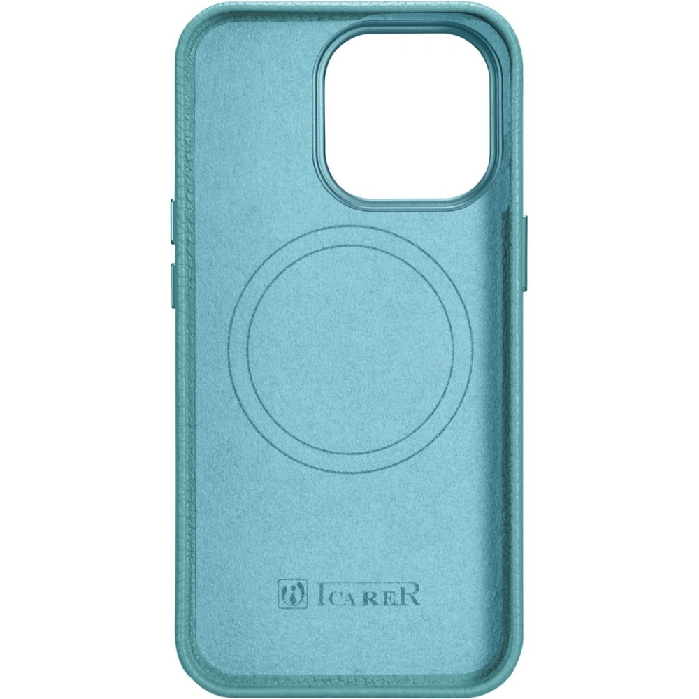 Hurtownia GSM - Etui iCarer Litchi Premium Bőr MagSafe Apple iPhone 14 Pro Max zöld - ICR379 - {ean13} - Hurt