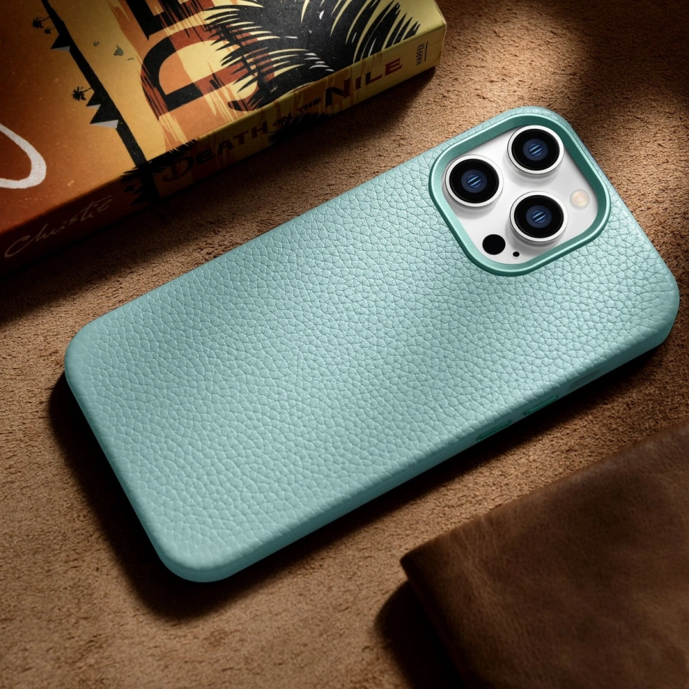 Wholesale iCarer Litchi Premium Leather MagSafe Apple iPhone 14 Pro Max green - ICR379 - {ean13} - Hurt