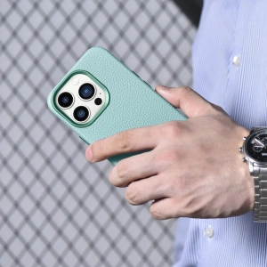 Wholesale iCarer Litchi Premium Leather MagSafe Apple iPhone 14 Pro Max green - ICR379 - {ean13} - Hurt