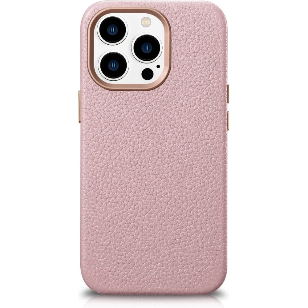 Wholesale iCarer Litchi Premium Leather MagSafe Apple iPhone 14 Pro Max pink - ICR380 - {ean13} - Hurt