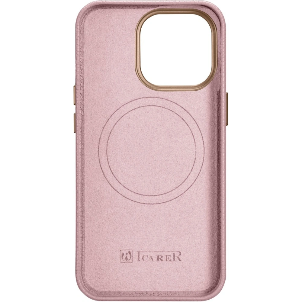 Hurtownia GSM - Etui iCarer Litchi Premium Leather MagSafe Apple iPhone 14 Pro Max różowy - ICR380 - {ean13} - Hurt