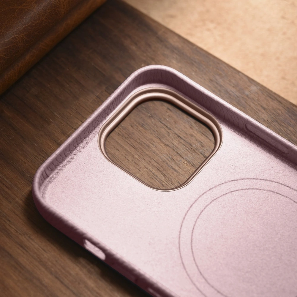 Wholesale iCarer Litchi Premium Leather MagSafe Apple iPhone 14 Pro Max pink - ICR380 - {ean13} - Hurt