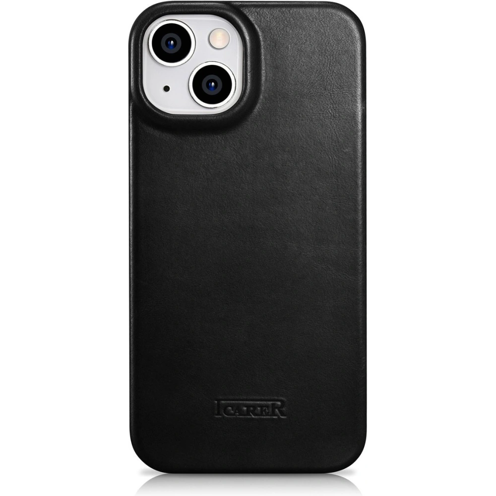 Wholesale iCarer CE Oil Wax Premium Leather Folio MagSafe Apple iPhone 14 black - ICR381 - {ean13} - Hurt