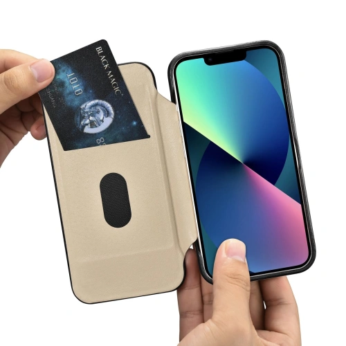 Etui iCarer CE Oil Wax Premium Leather Folio MagSafe Apple iPhone 14 czarny