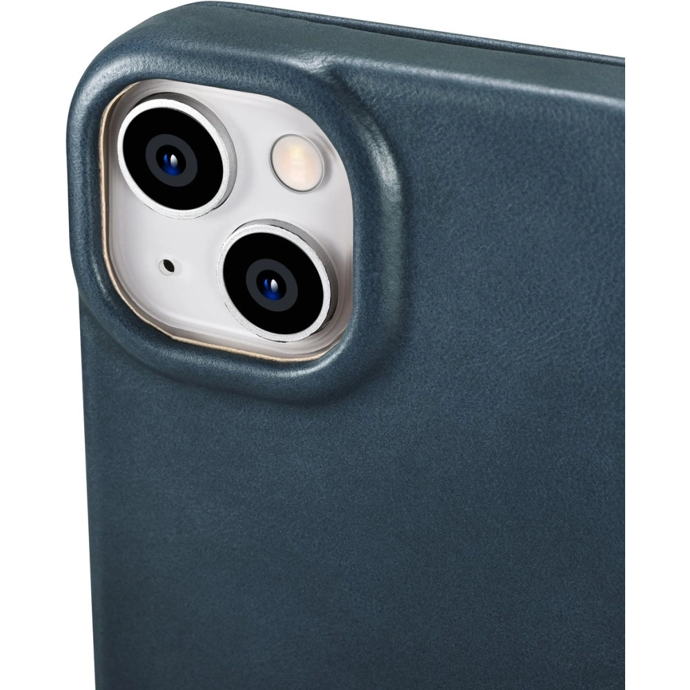 Wholesale iCarer CE Oil Wax Premium Leather Folio MagSafe Apple iPhone 14 blue - ICR383 - {ean13} - Hurt