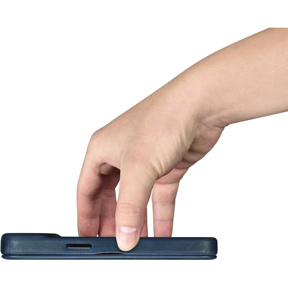 Hurtownia GSM - Etui iCarer CE Olajviasz Prémium Bőr Folio MagSafe Apple iPhone 14 kék - ICR383 - {ean13} - Hurt