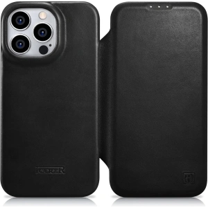 Hurtownia GSM - Etui iCarer CE Olaj Gyanta Prémium Bőr Fólia MagSafe Apple iPhone 14 Pro fekete - ICR385 - {ean13} - Hurt