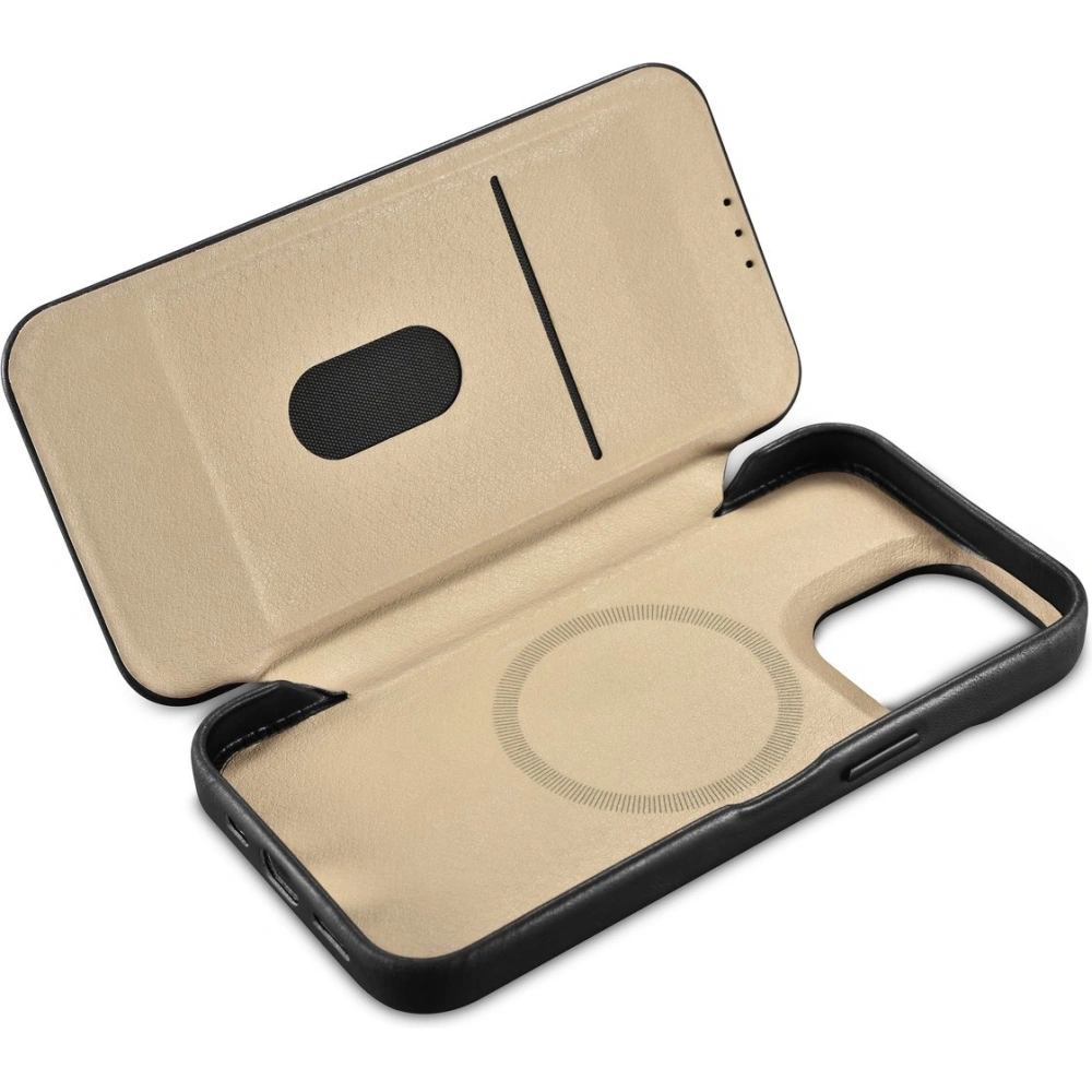 Hurtownia GSM - Etui iCarer CE Oil Wax Premium Leather Folio MagSafe Apple iPhone 14 Pro czarny - ICR385 - {ean13} - Hurt