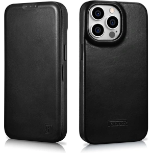 Hurtownia GSM - Etui iCarer CE Olaj Gyanta Prémium Bőr Fólia MagSafe Apple iPhone 14 Pro fekete - ICR385 - {ean13} - Hurt