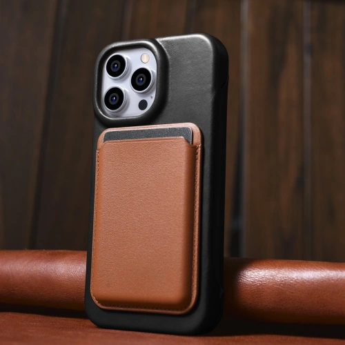 Etui iCarer CE Oil Wax Premium Leather Folio MagSafe Apple iPhone 14 Pro czarny